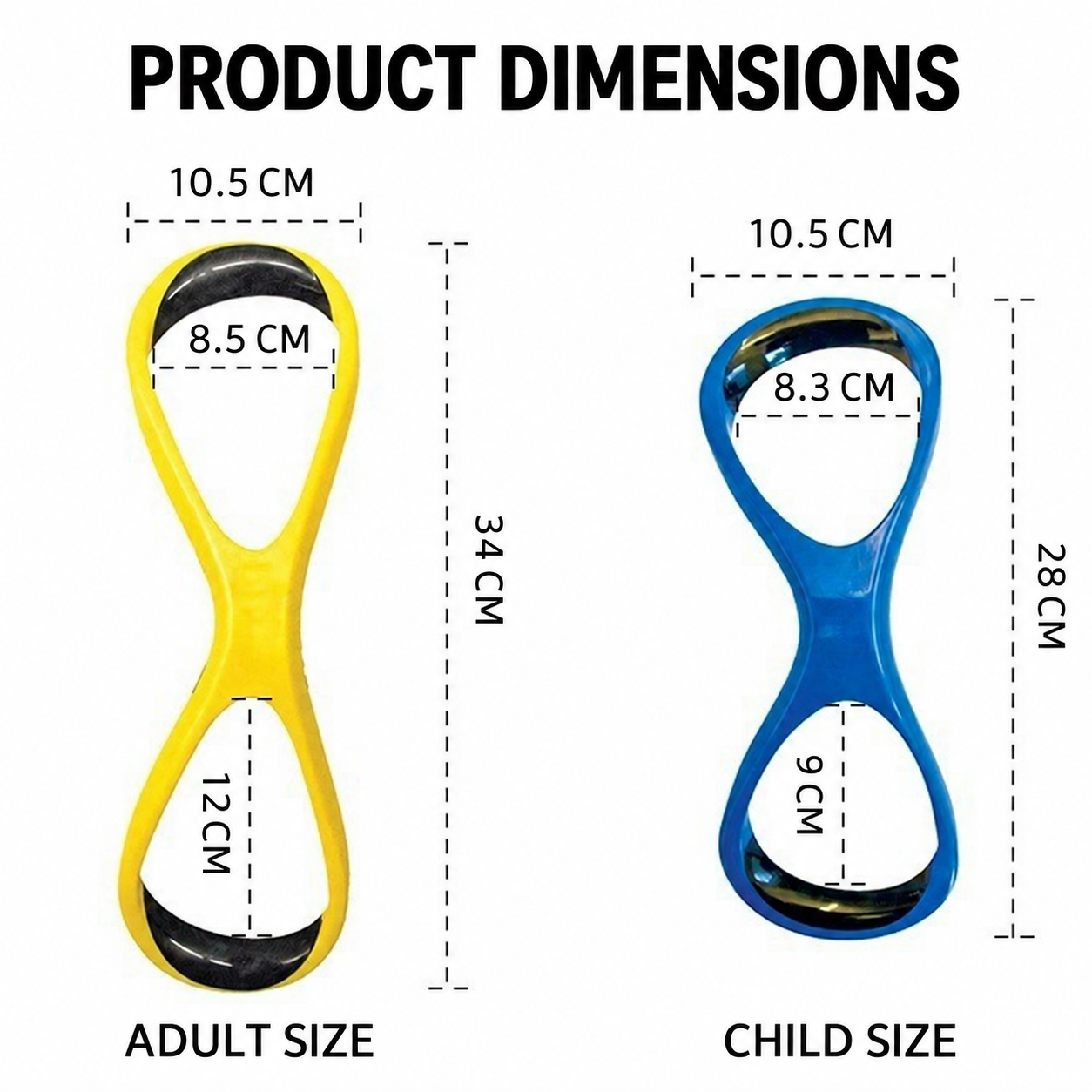 Adult and child product dimensions